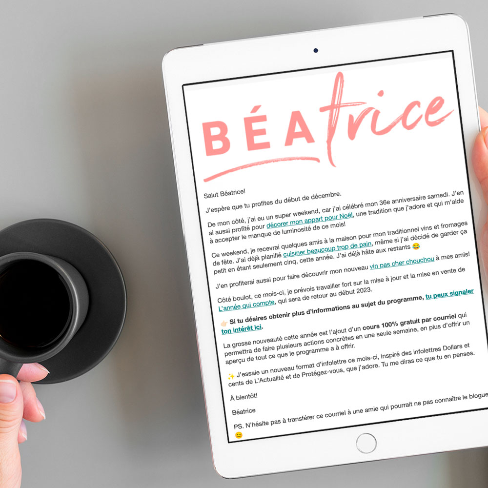 Courriel de Béatrice